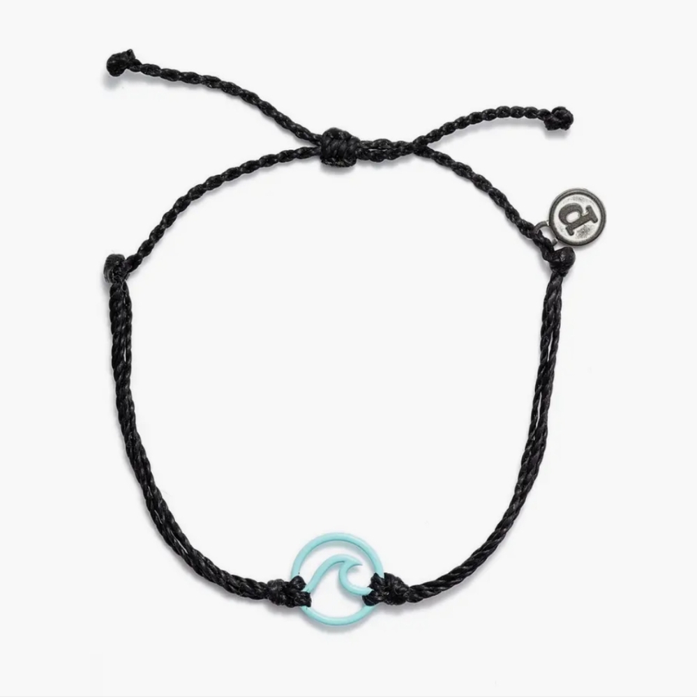 Black and Blue Wave Charm Bracelet